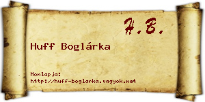 Huff Boglárka névjegykártya